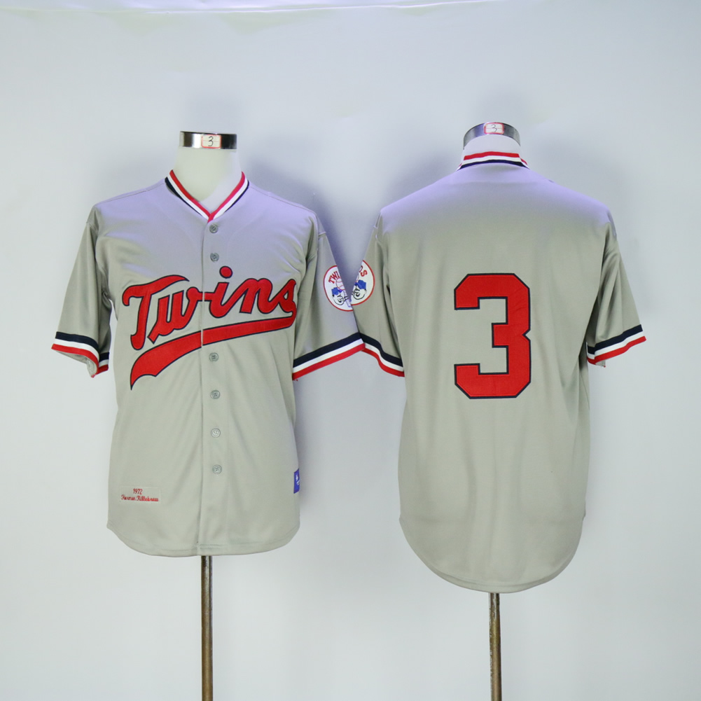 Men Minnesota Twins 3 Killebrew Grey Throwback 1972 MLB Jerseys